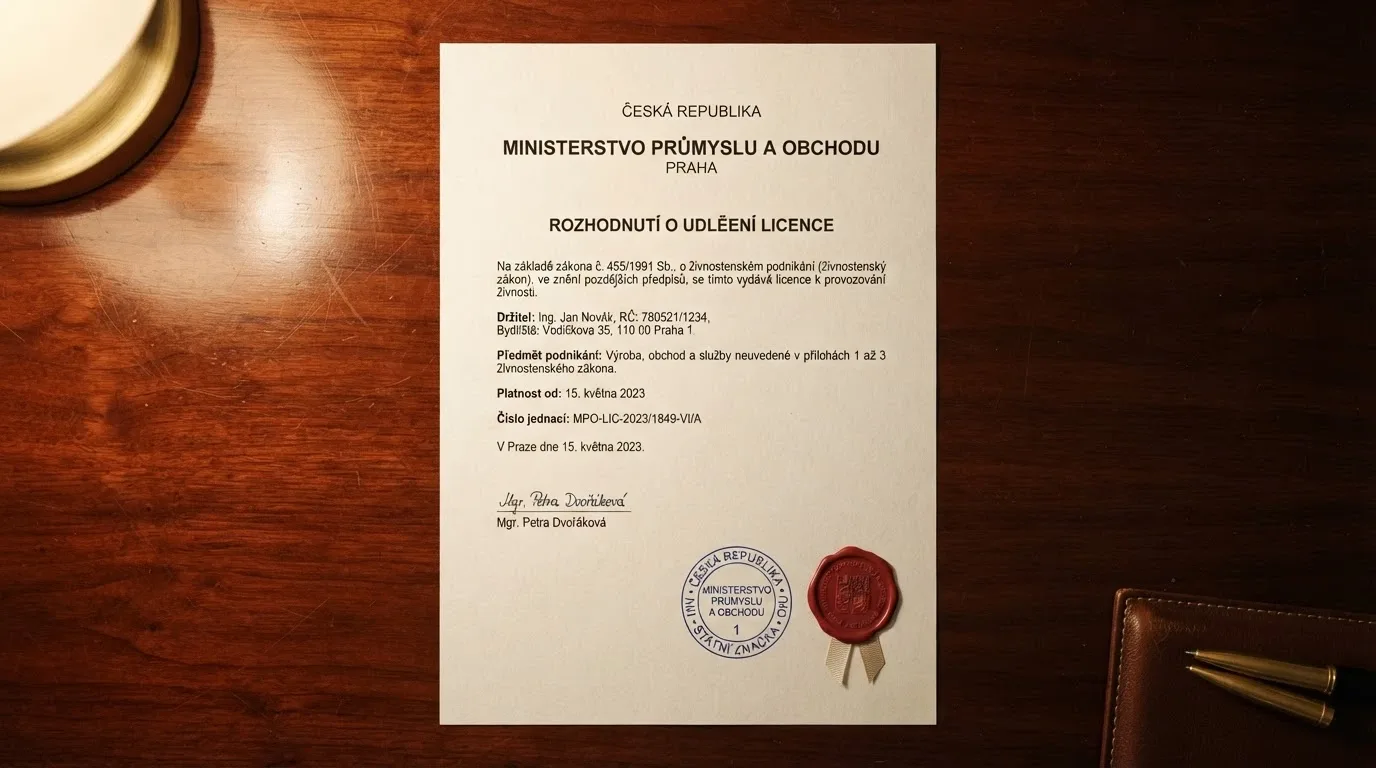 Oficiální dokument s razítkem Ministerstva financí České republiky a výňatek ze Seznamu legálních provozovatelů hazardních her