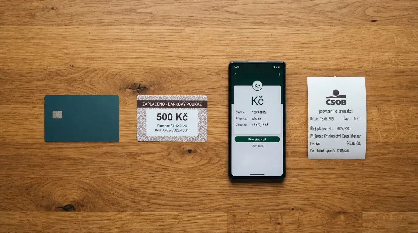 Přehled platebních metod — platební karta, Paysafecard kupon, bankovní převod a mobilní platby